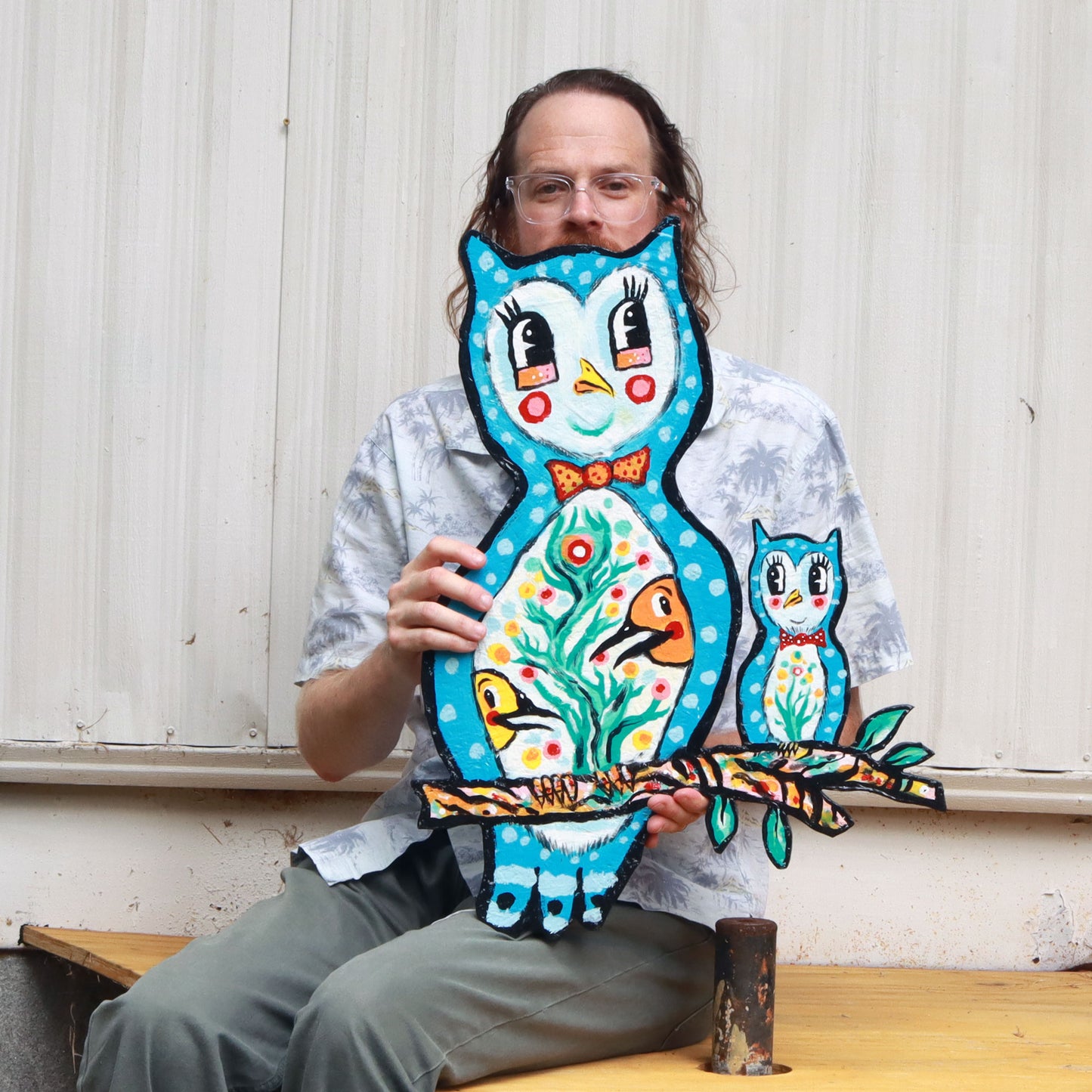 Big Blue Owl and Baby Blue