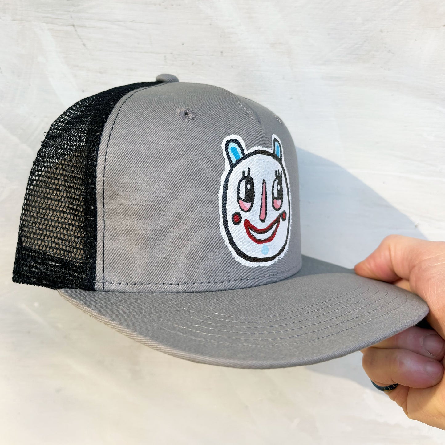 Light Blue Chin Bear - Hand Painted Hat