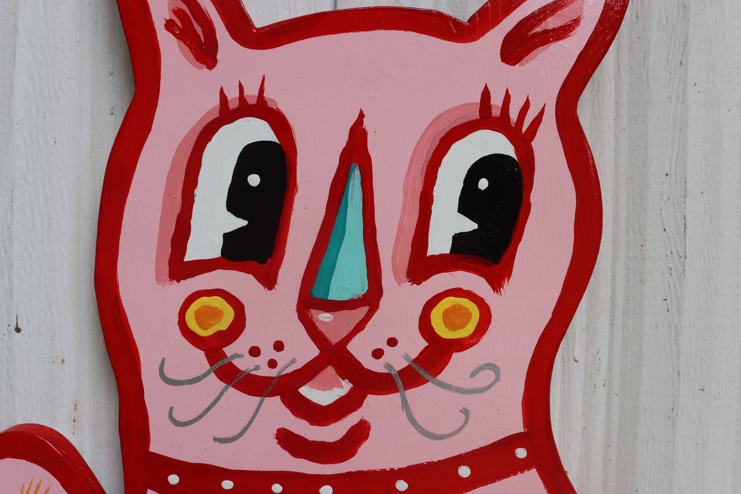Pink Cat With Flowers