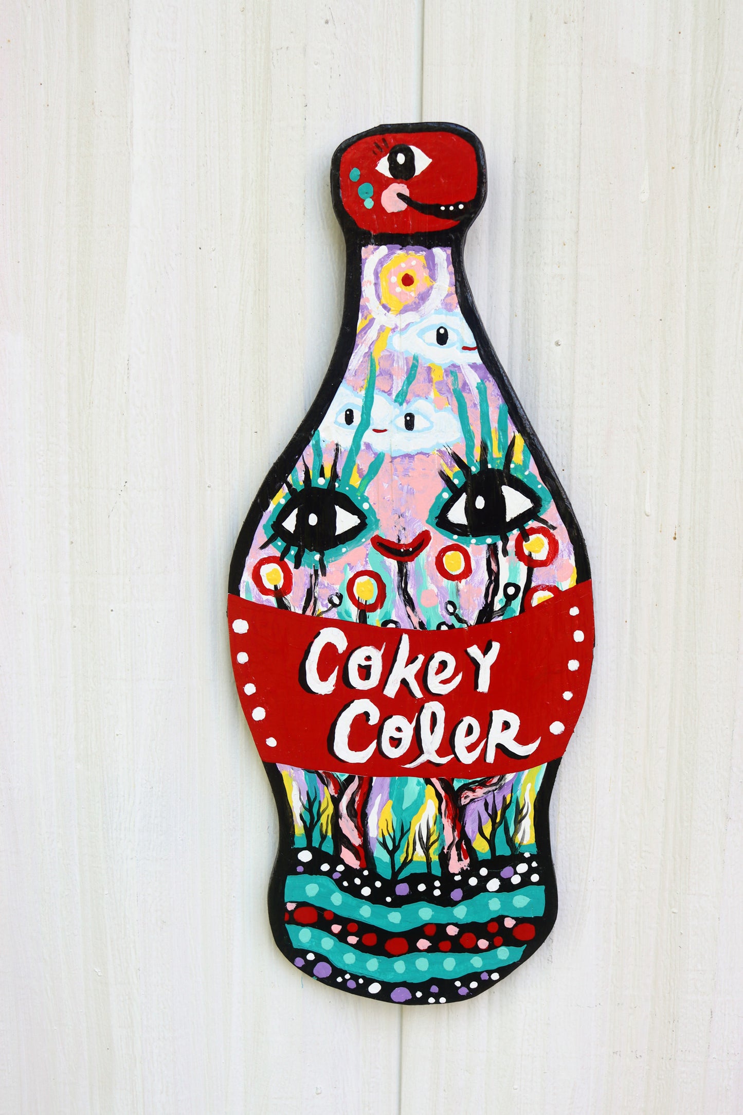 Cokey Coler Bottle with Flowers