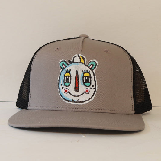 Bear with Cap - Hand Painted Hat