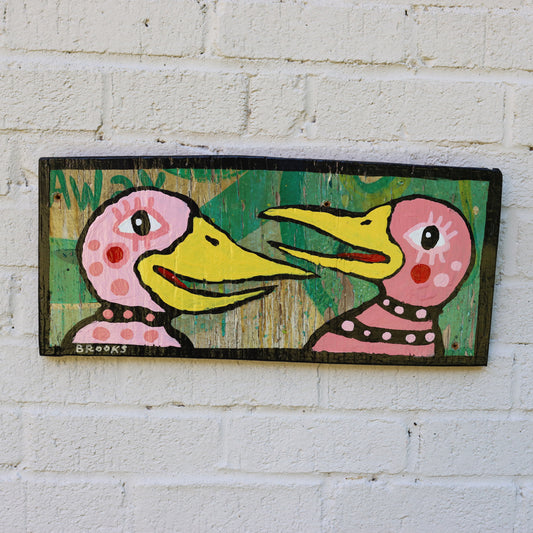 Two Pink Crows