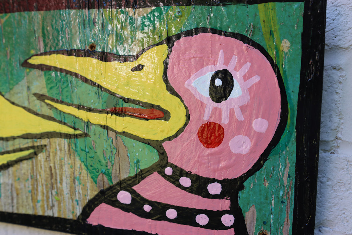 Two Pink Crows