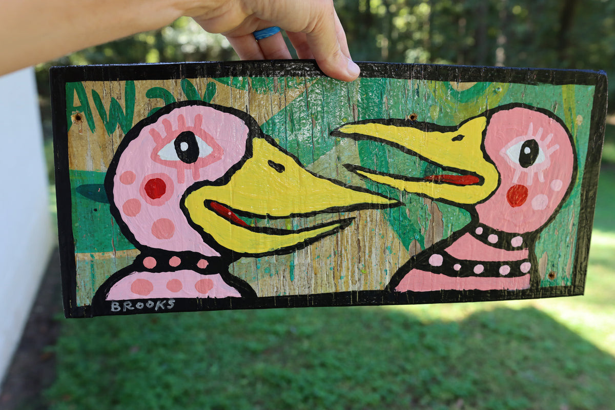 Two Pink Crows
